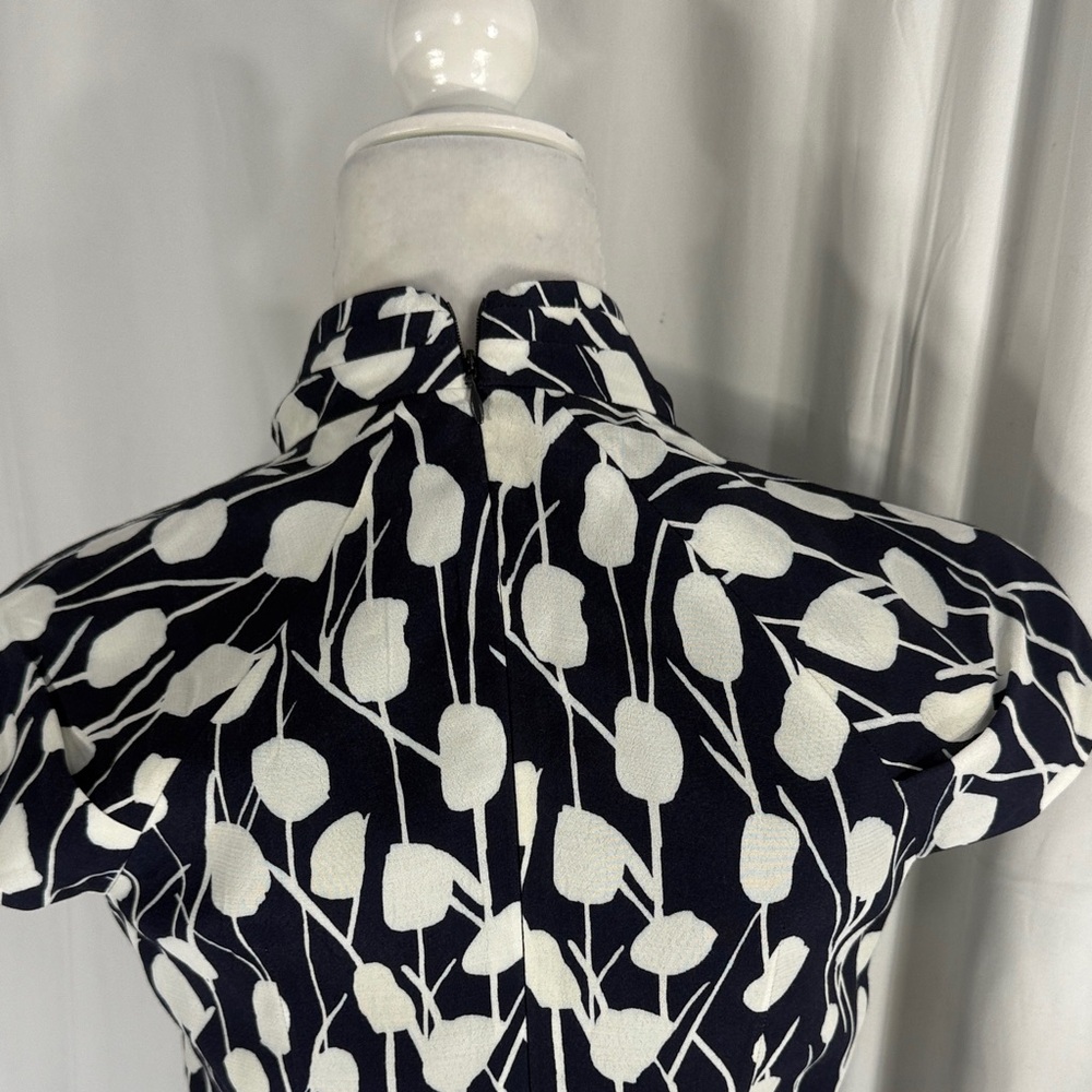 The Fold London  Navy and White Women's Midi Dress Size 6 - Picture 8 of 11